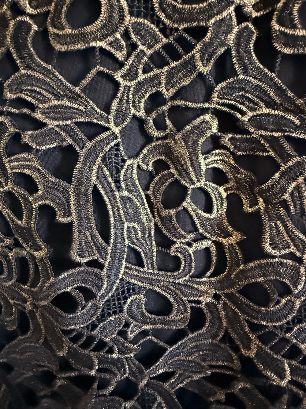 Gianni Bini Black and Gold Lace Sheath Dress - Picture 4 of 5